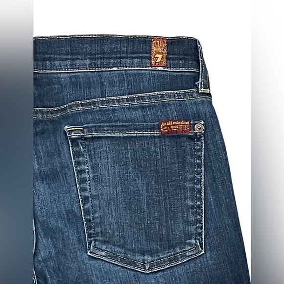 7 For All Mankind Women's The Skinny Crop & Roll Blue Jeans Size 28 - Picture 6 of 6